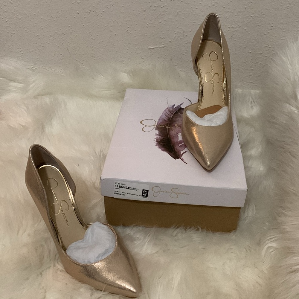 🥂GLAM! Champagne “Claudette” D’Orsay Pump -Jessica Simpson -Size 7 BRAND NEW! - Picture 6 of 9